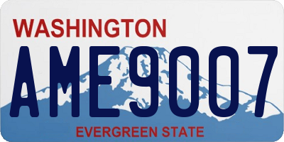 WA license plate AME9007
