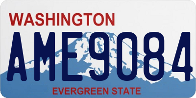 WA license plate AME9084