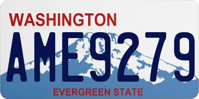 WA license plate AME9279