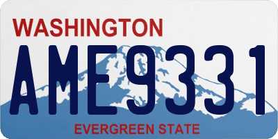 WA license plate AME9331