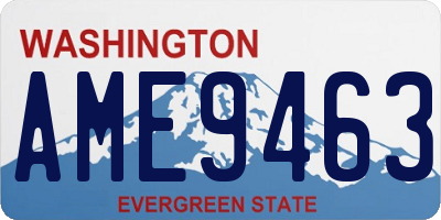 WA license plate AME9463