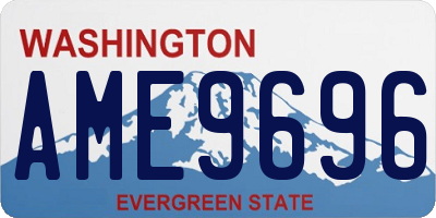 WA license plate AME9696