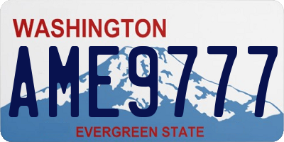 WA license plate AME9777