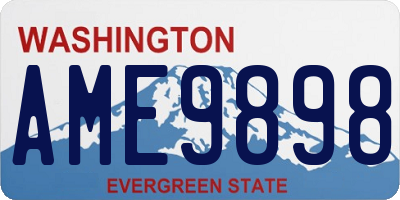 WA license plate AME9898