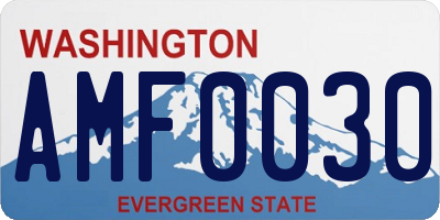 WA license plate AMF0030