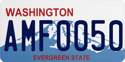 WA license plate AMF0050