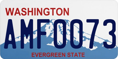 WA license plate AMF0073