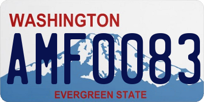 WA license plate AMF0083