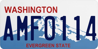 WA license plate AMF0114