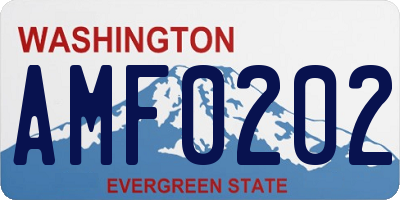 WA license plate AMF0202