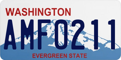 WA license plate AMF0211