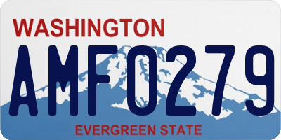 WA license plate AMF0279