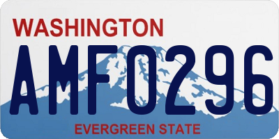 WA license plate AMF0296