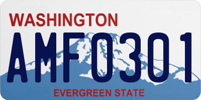 WA license plate AMF0301