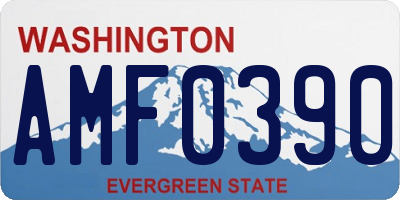 WA license plate AMF0390