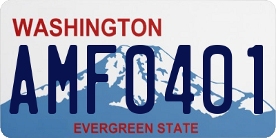 WA license plate AMF0401