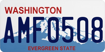 WA license plate AMF0508