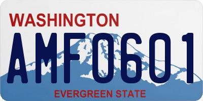 WA license plate AMF0601