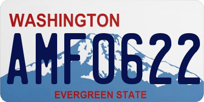 WA license plate AMF0622
