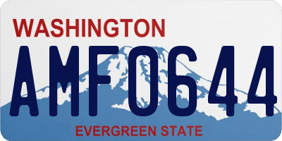 WA license plate AMF0644