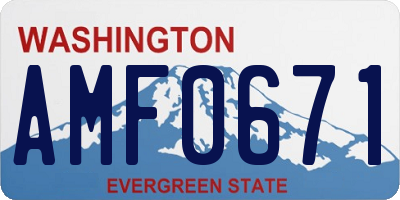 WA license plate AMF0671