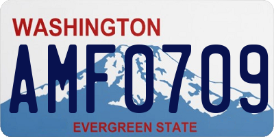 WA license plate AMF0709
