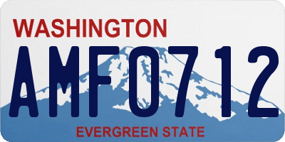 WA license plate AMF0712