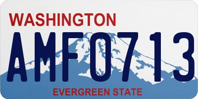 WA license plate AMF0713