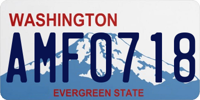 WA license plate AMF0718