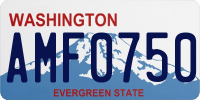 WA license plate AMF0750