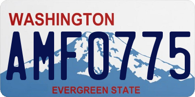 WA license plate AMF0775