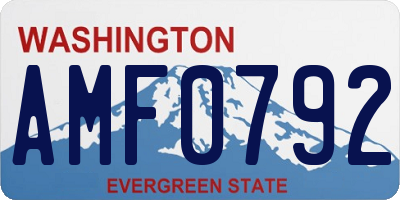 WA license plate AMF0792