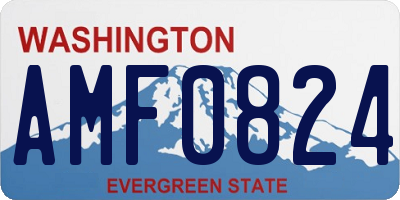 WA license plate AMF0824