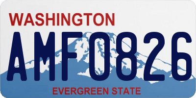 WA license plate AMF0826