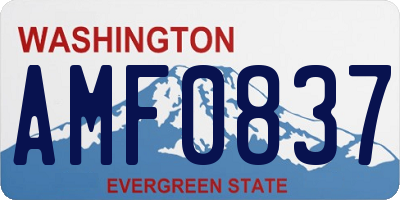 WA license plate AMF0837