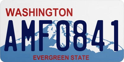 WA license plate AMF0841