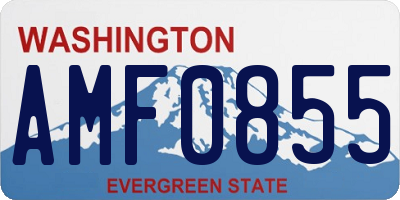 WA license plate AMF0855