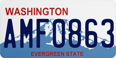 WA license plate AMF0863