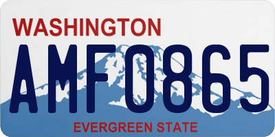 WA license plate AMF0865