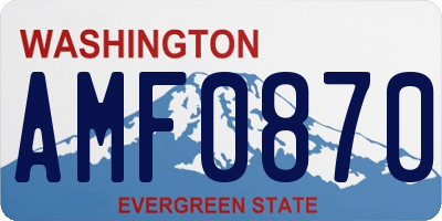 WA license plate AMF0870