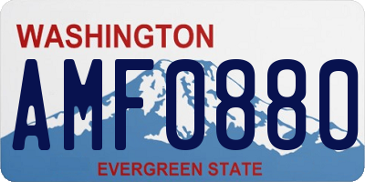 WA license plate AMF0880