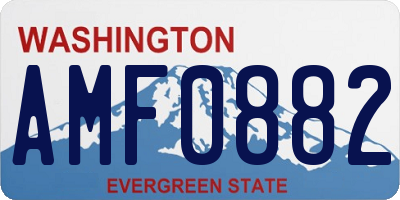 WA license plate AMF0882