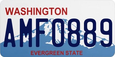 WA license plate AMF0889