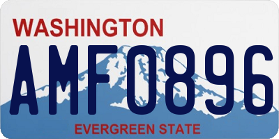 WA license plate AMF0896