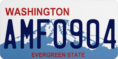 WA license plate AMF0904