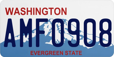 WA license plate AMF0908