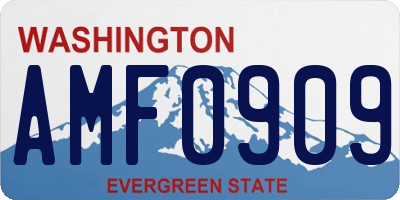 WA license plate AMF0909