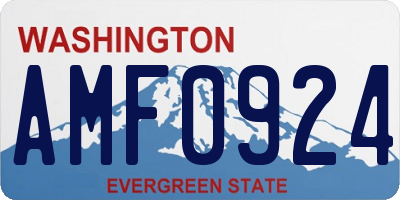 WA license plate AMF0924