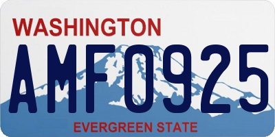 WA license plate AMF0925
