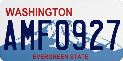WA license plate AMF0927